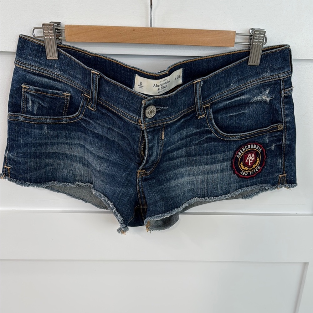 Abercrombie & Fitch Dark Blue Jean Shorts